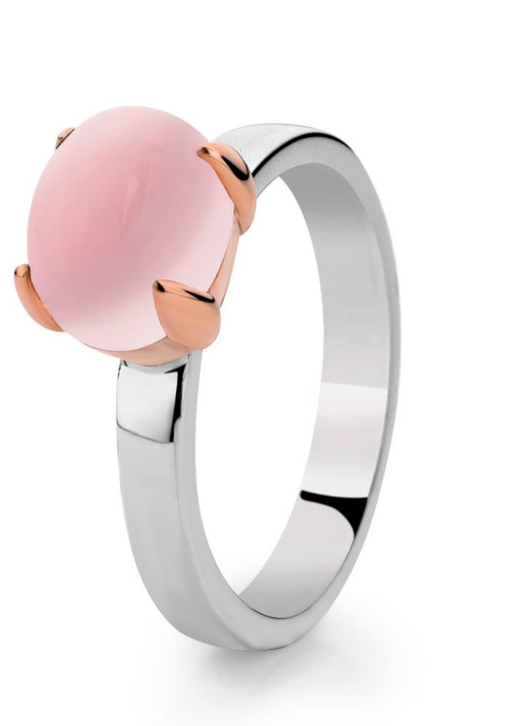 Gouden Haag Jewellery Ring Silver/gold rose quartz