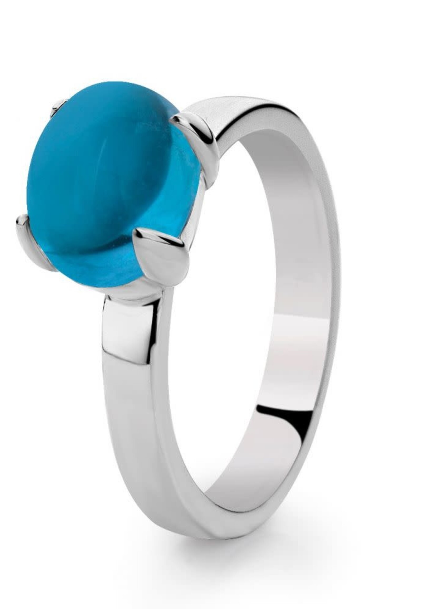 Gouden Haag Jewellery Ring Zilver Blauw Topaas