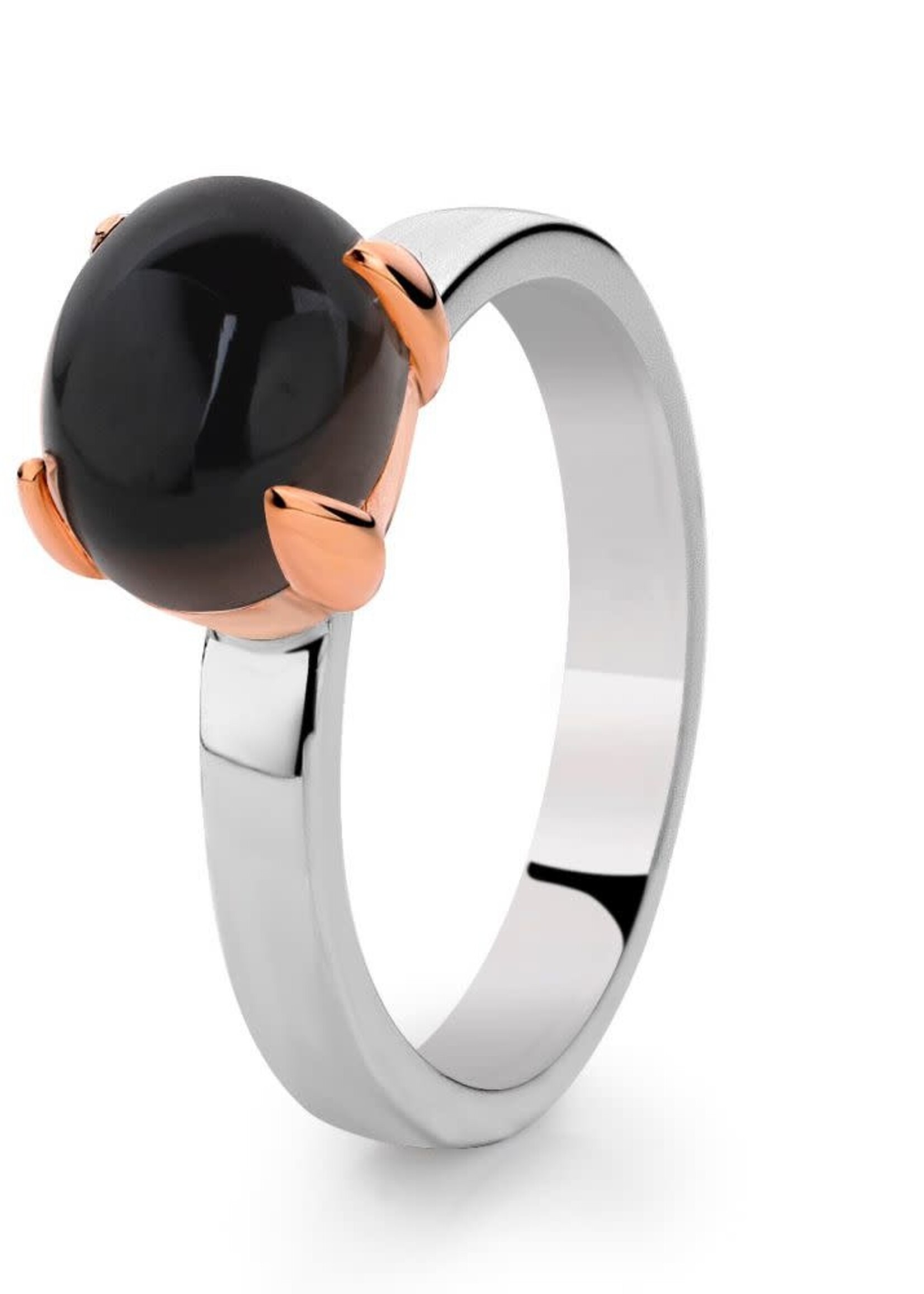 Gouden Haag Jewellery Loto Ring Silver/gold Smoky Quartz