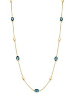 Gouden Haag Jewellery Geelgouden Collier London Blue Topaas