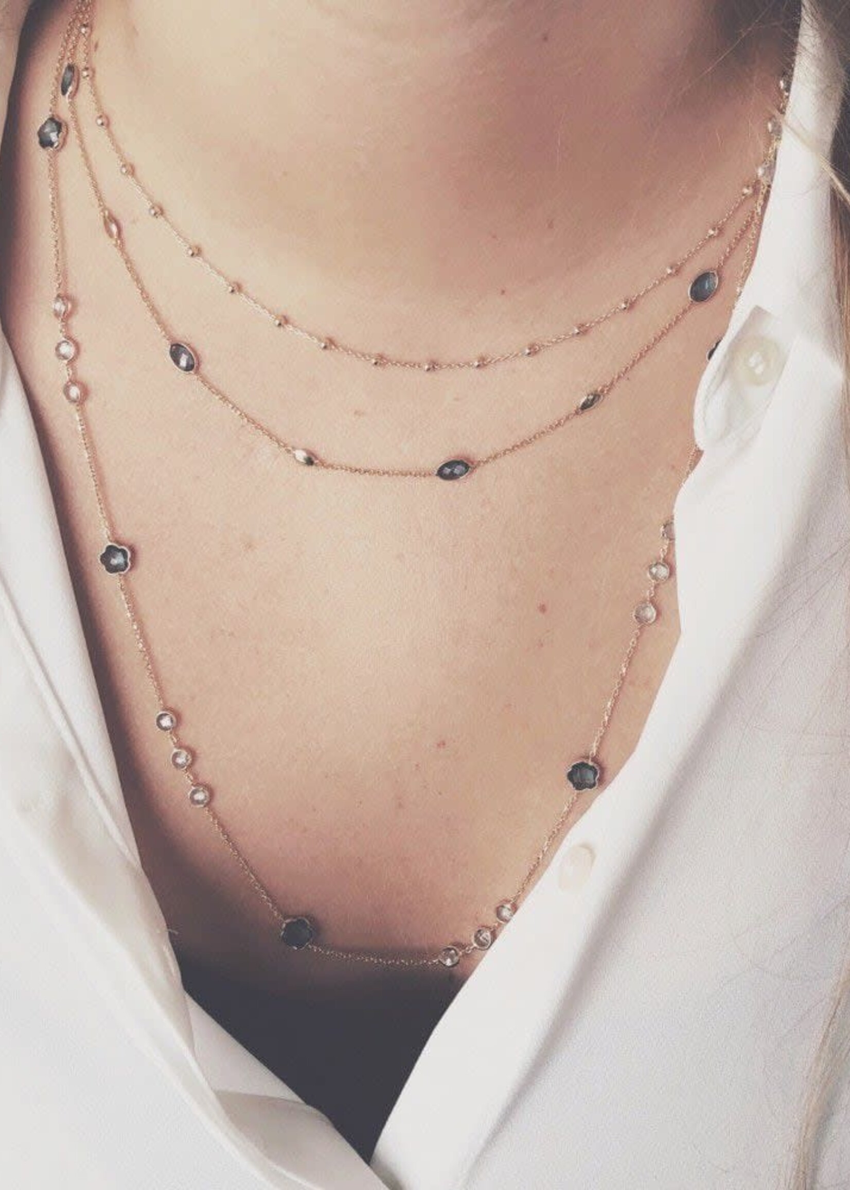 Gouden Haag Jewellery Gold Necklace with London Blue Topaz