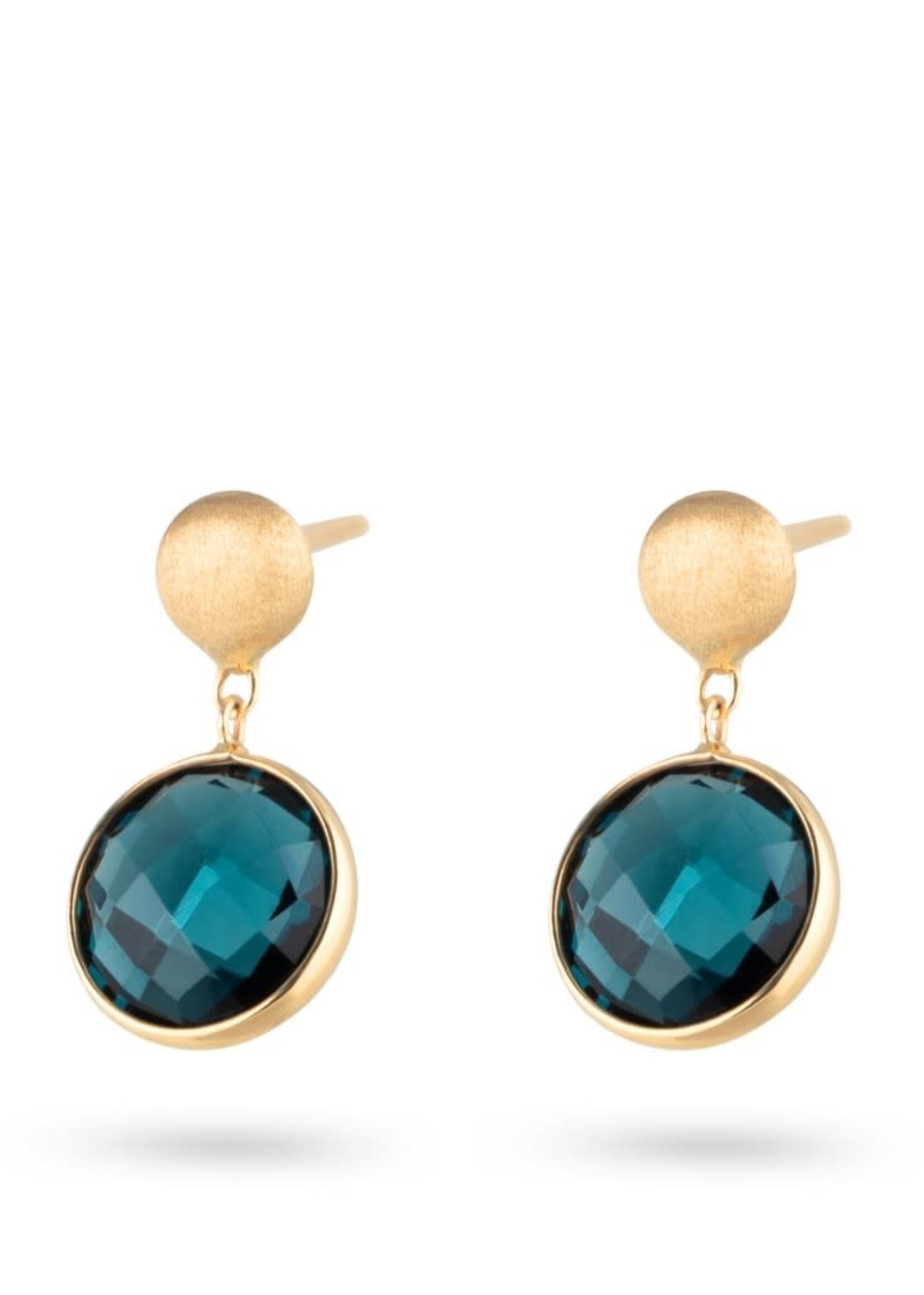 Italo Bottene Gouden Ketting 18 CT London Blue Briolette