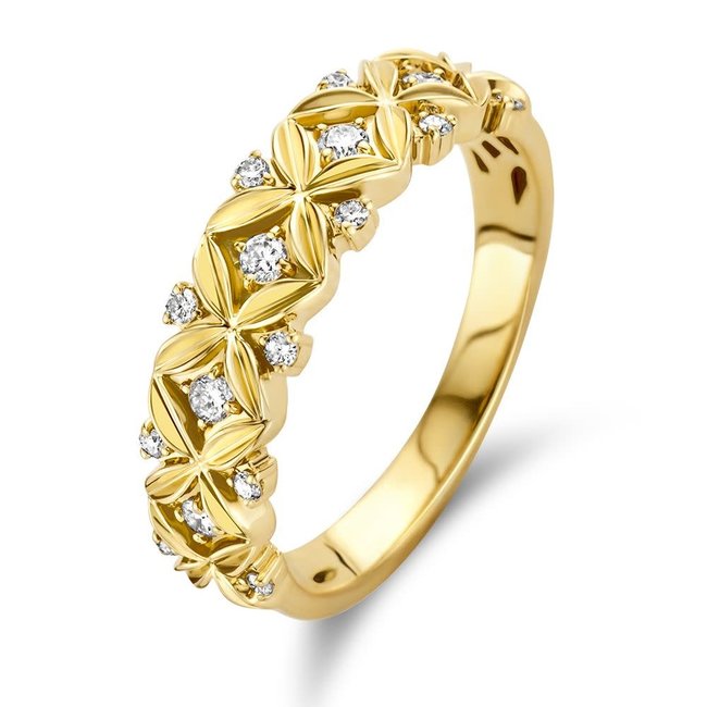 Excellent Jewelry Geelgouden Ring Briljant 0.19 crt