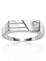 Gouden Haag Jewellery Silver Men's Ring with Zirconia