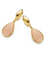 Gouden Haag Jewellery Oorringen geelgoud roze maansteen
