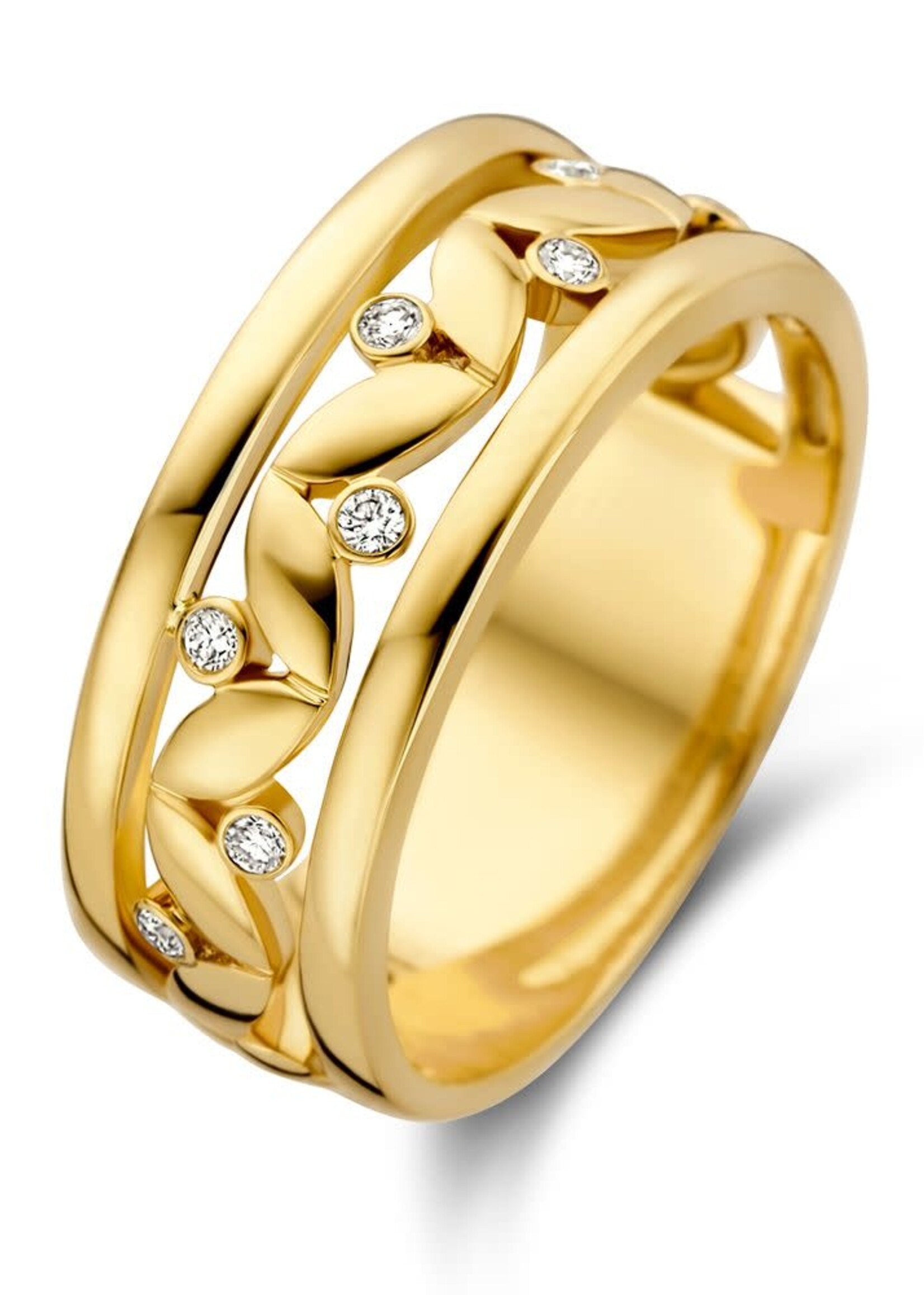 Gouden Haag Jewellery Ring Geelgoud Briljant 0.09 crt.