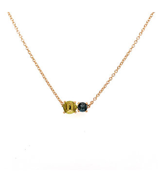 Peroni & Parise BOUQUET 18 CT NECKLACE WITH LONDON BLUE TOPAZ AND PERIDOTTO