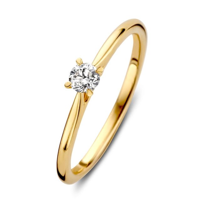 Gouden Haag Jewellery Ring Briljant 14 kar H-SI 0.17 crt.