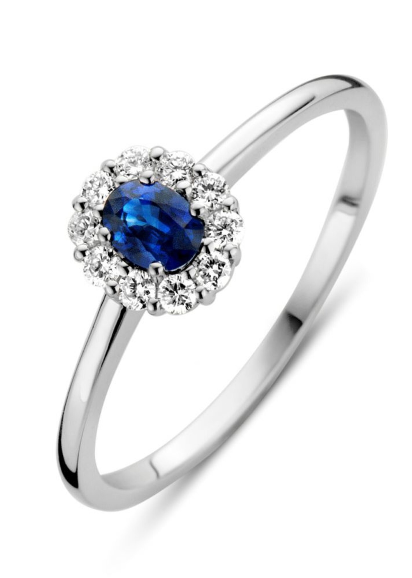 Gouden Haag Jewellery Ring  WG Briljant 0.15 ctSaffier H-SI  0.26 ct