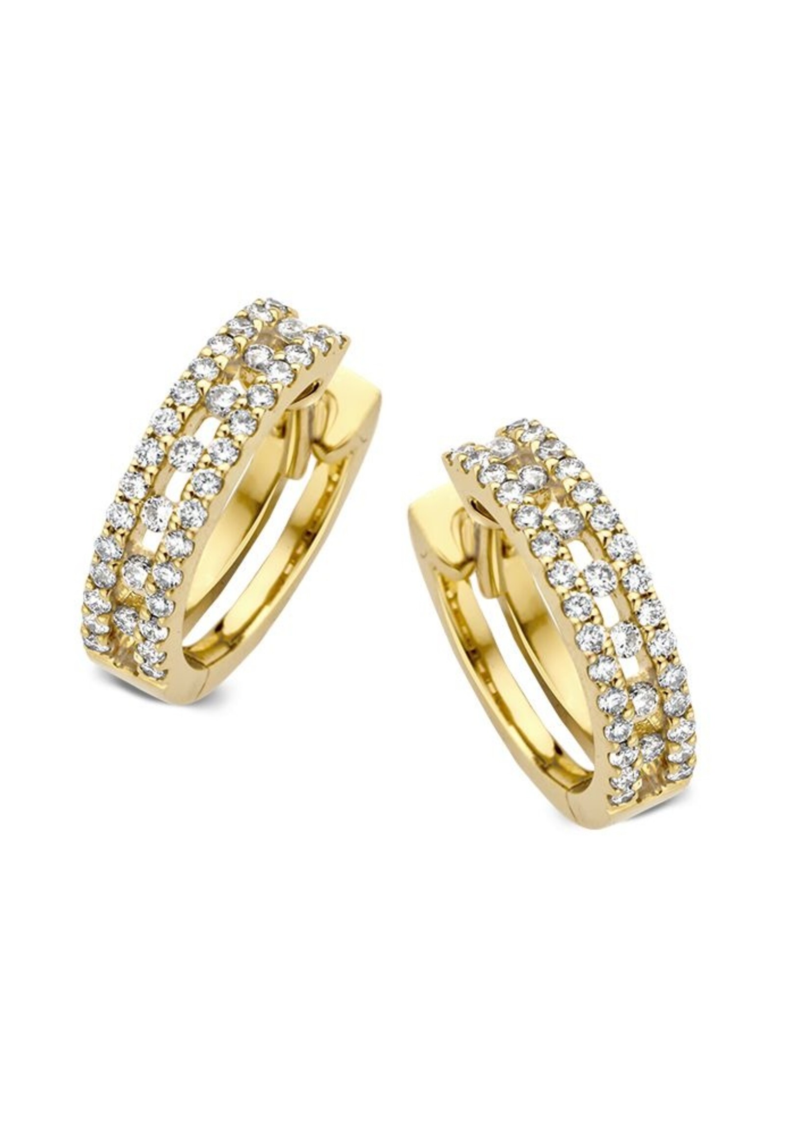 Gouden Haag Jewellery Yellow Gold Earrings Diamond 0,28 crt.