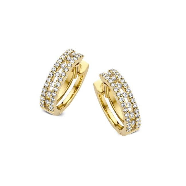 Gouden Haag Jewellery Yellow Gold Earrings Diamond 0,28 crt.