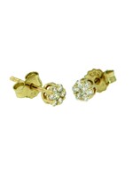 Gouden Haag Jewellery Oorsteker Diamant Bloem  0.20 crt