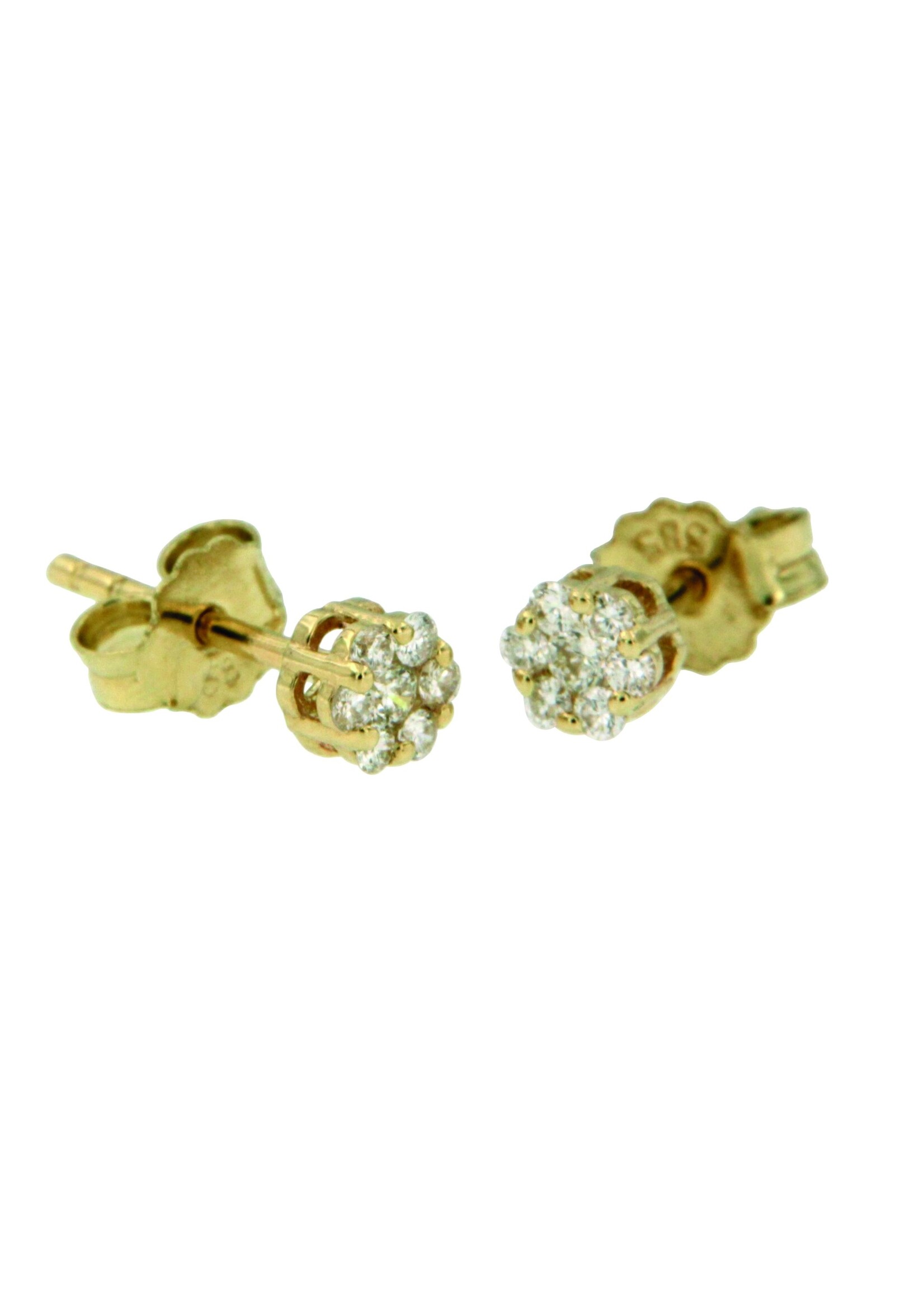 Gouden Haag Jewellery Diamond Stud Earrings Flower