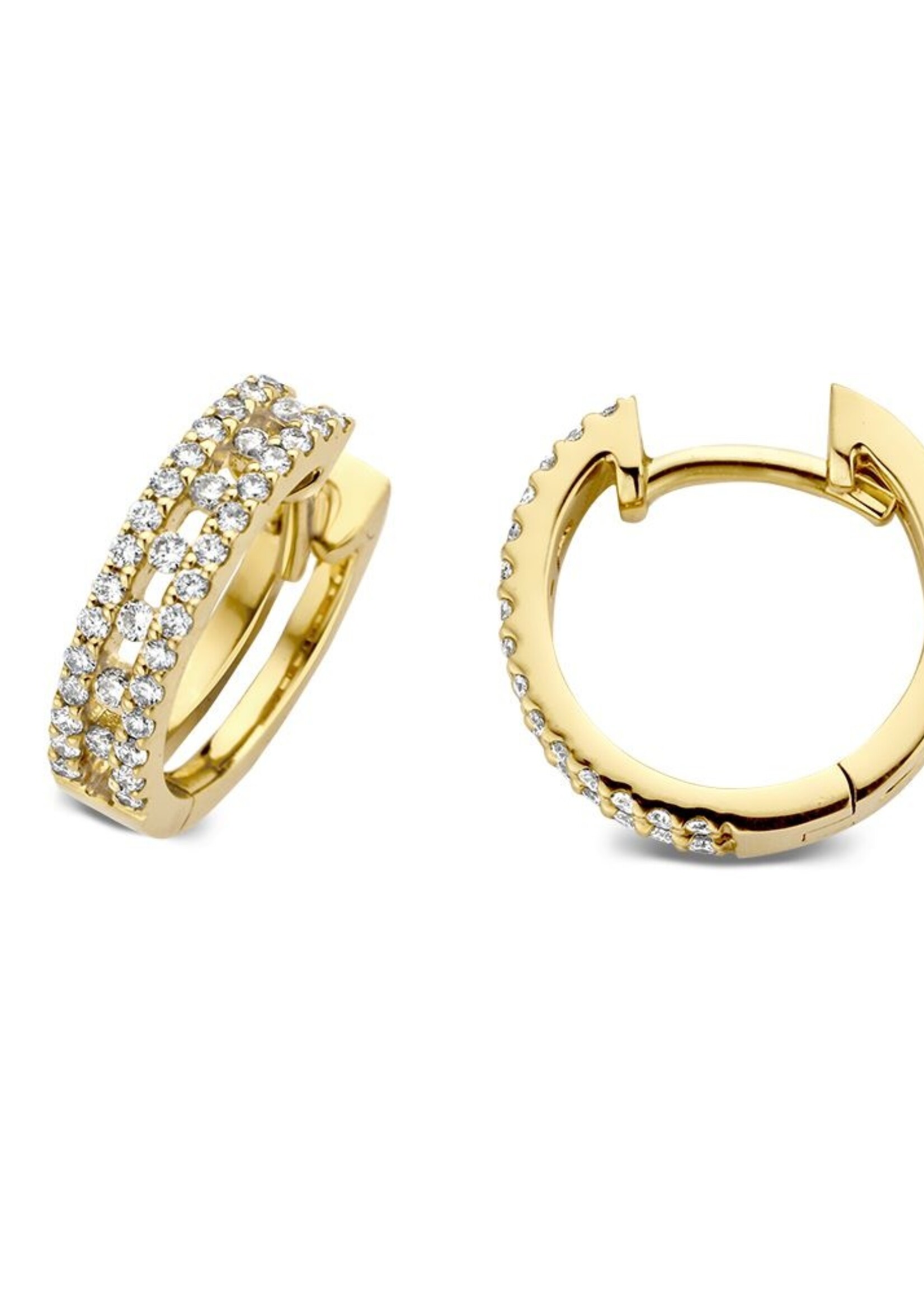 Gouden Haag Jewellery Yellow Gold Earrings Diamond 0,28 crt.