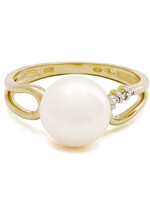 Kobu Parels Summer Parelring met briljantjes V-SI 0.03 ct