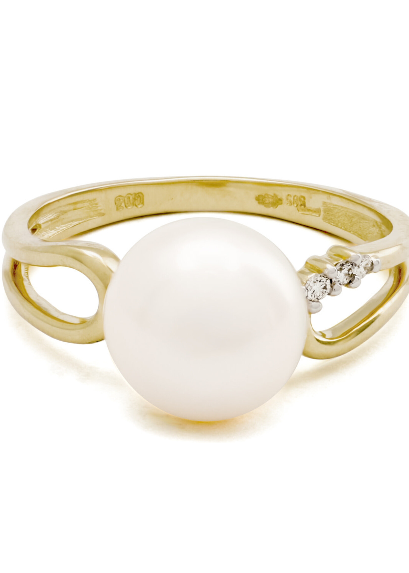Kobu Parels Summer Parelring met briljantjes V-SI 0.03 ct