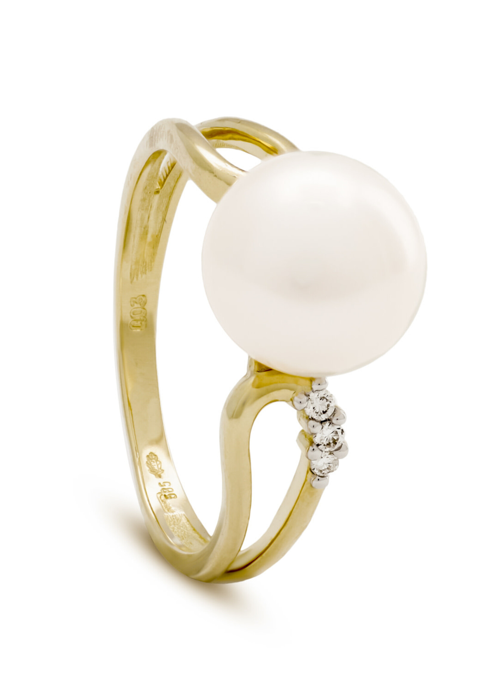 Kobu Parels Summer Parelring met briljantjes V-SI 0.03 ct