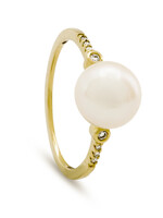 Kobu Parels Shirley - Pearl ring with diamonds V-SI 0.04 ct