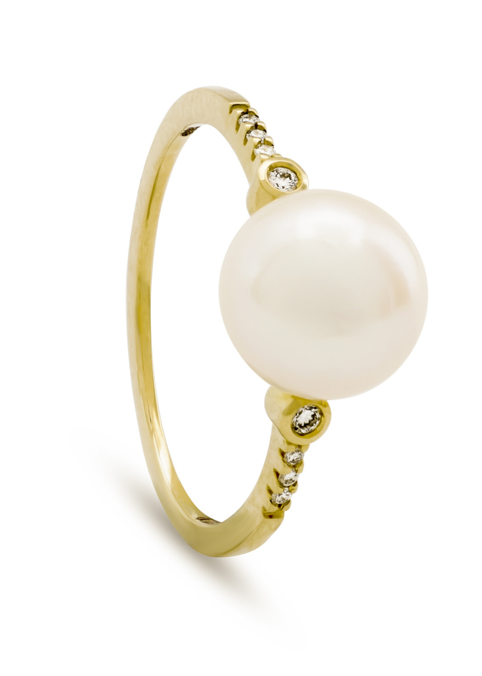 Kobu Parels Shirley - Pearl ring with diamonds V-SI 0.04 ct
