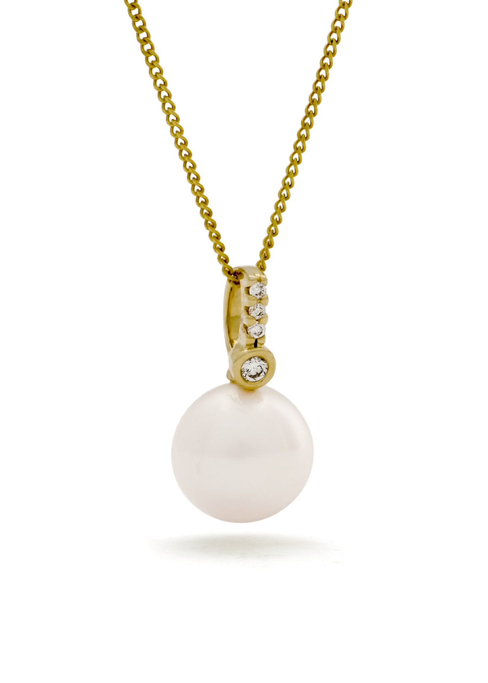 Kobu Parels Summer Goudenhanger Parel Diamant 0.03 ct