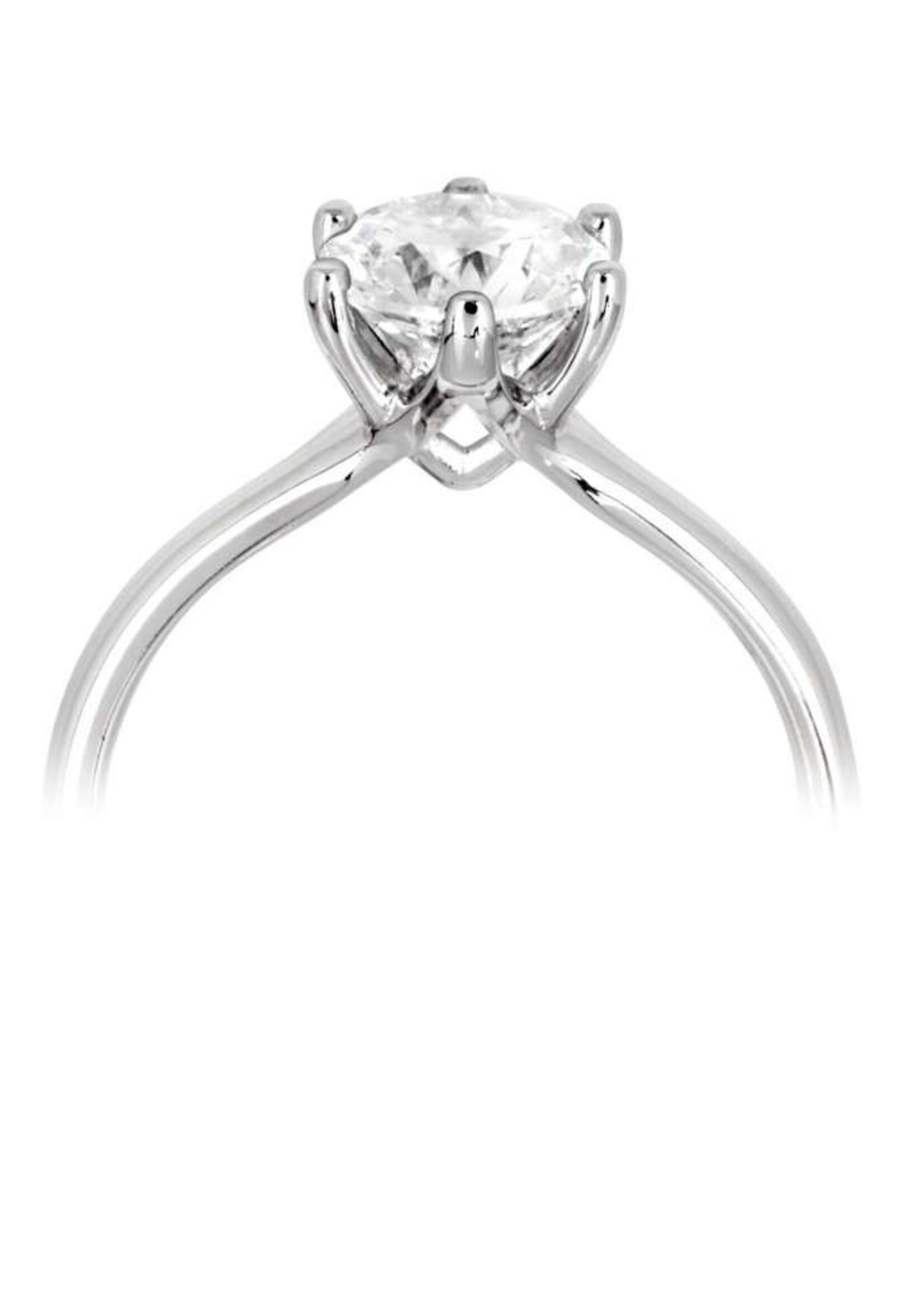 Gouden Haag Jewellery White Gold 18 Kt Six Claw Round Solitaire Diamond 0.70 ct