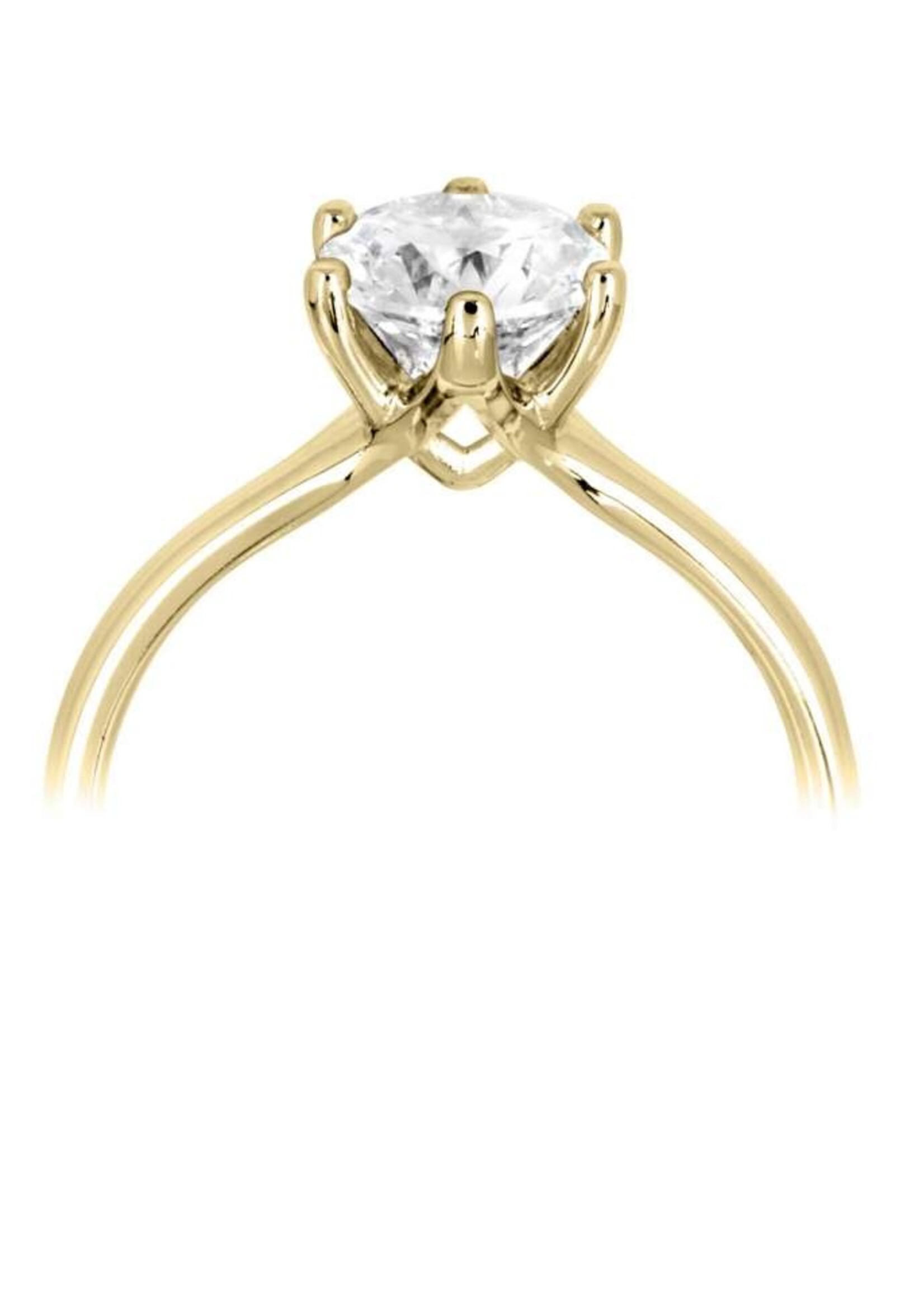 Gouden Haag Jewellery White Gold 18 Kt Six Claw Round Solitaire Diamond 0.70 ct
