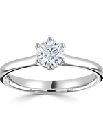 Gouden Haag Jewellery Timeless 18 Kt Six Claw Round Solitaire Diamond 0.70