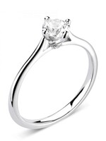 Gouden Haag Jewellery Solitaire Diamond Ring 18 Kt White Gold 0.50 ct