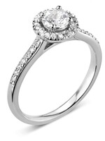 Gouden Haag Jewellery Diamant Halo  Ring 18 Kt Witgoud 0.71 ct