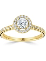 Gouden Haag Jewellery Diamond Halo Ring 18 Kt Yellow Gold 0.71 ct