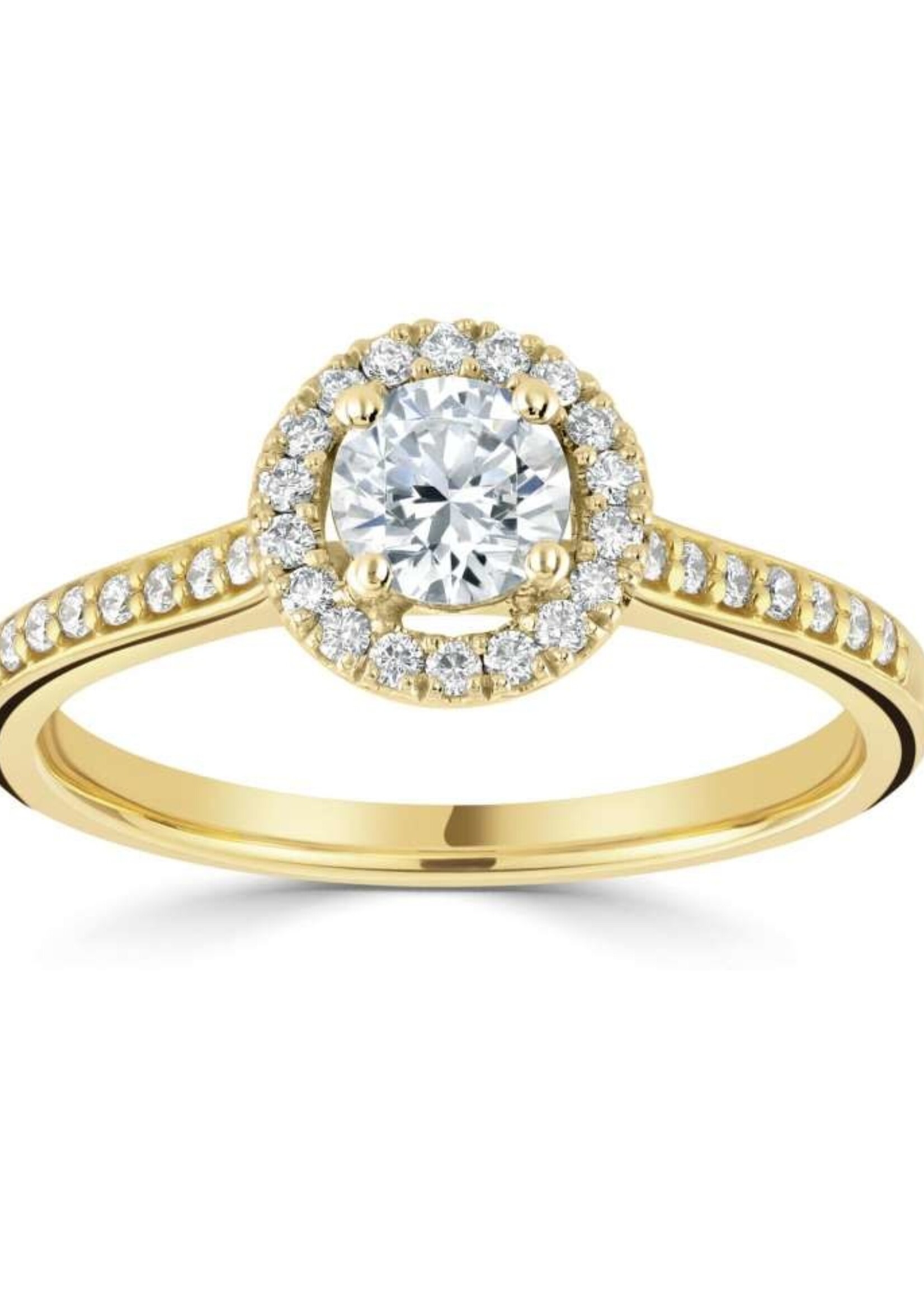 Gouden Haag Jewellery Diamond Halo Ring 18 Kt Yellow Gold 0.71 ct