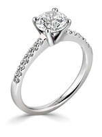 Gouden Haag Jewellery Round Brilliant Engagement Ring with a Pavé Diamond 18 ct White Gold 0.46ct