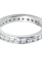 Gouden Haag Jewellery Wedding Band in White Gold with a Full Circle of Diamonds, 3 mm