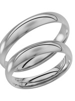 Klassieke 14 k Witgouden Trouwring 4 mm