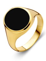 Gouden Haag Jewellery Zegelring Ovaal Onyx Geelgoud 14 k