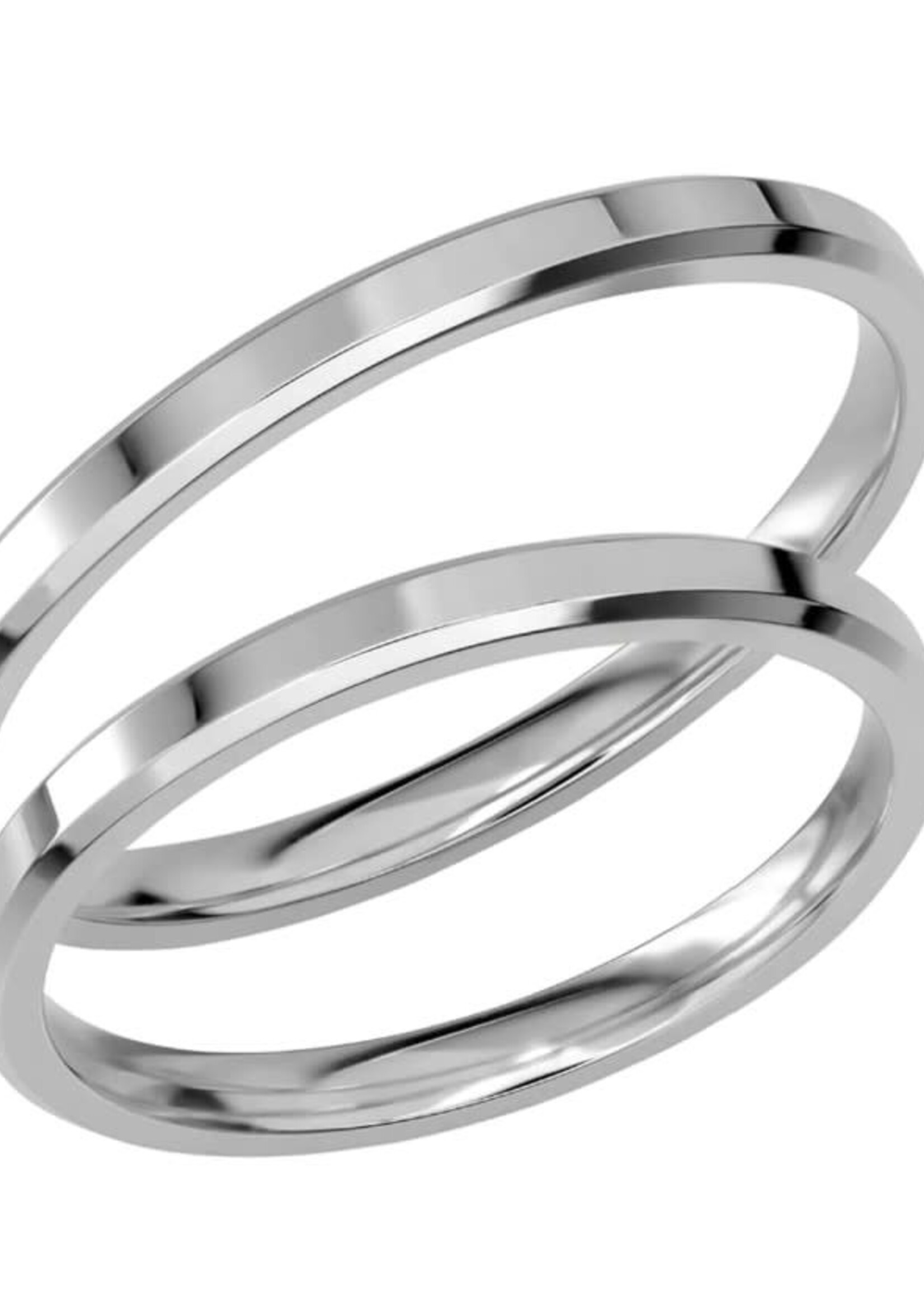 Witgouden 14 k Trouwring 2.0 mm