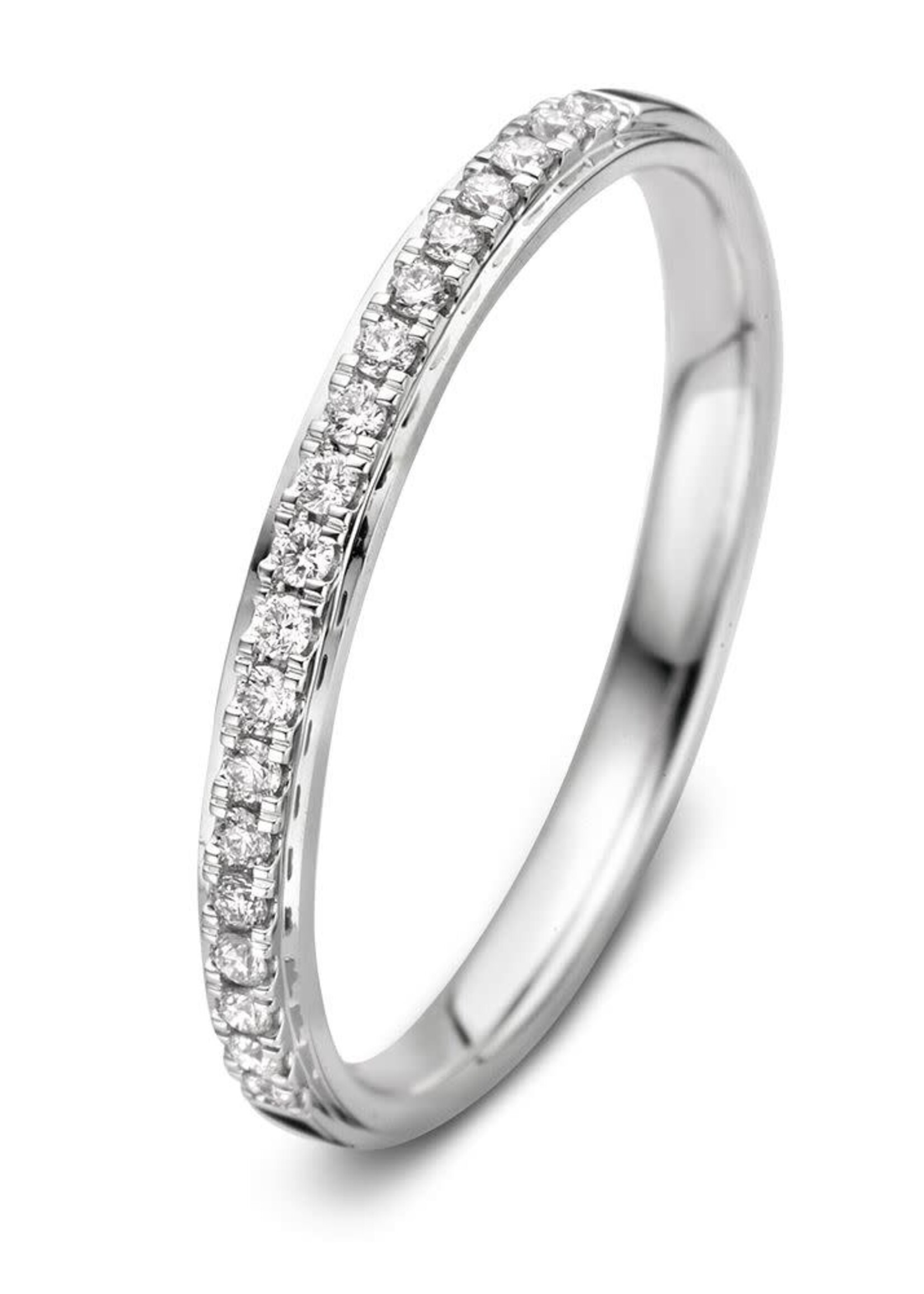 Excellent Jewelry Witgouden 14 k Diamant Ring   0.14 ct