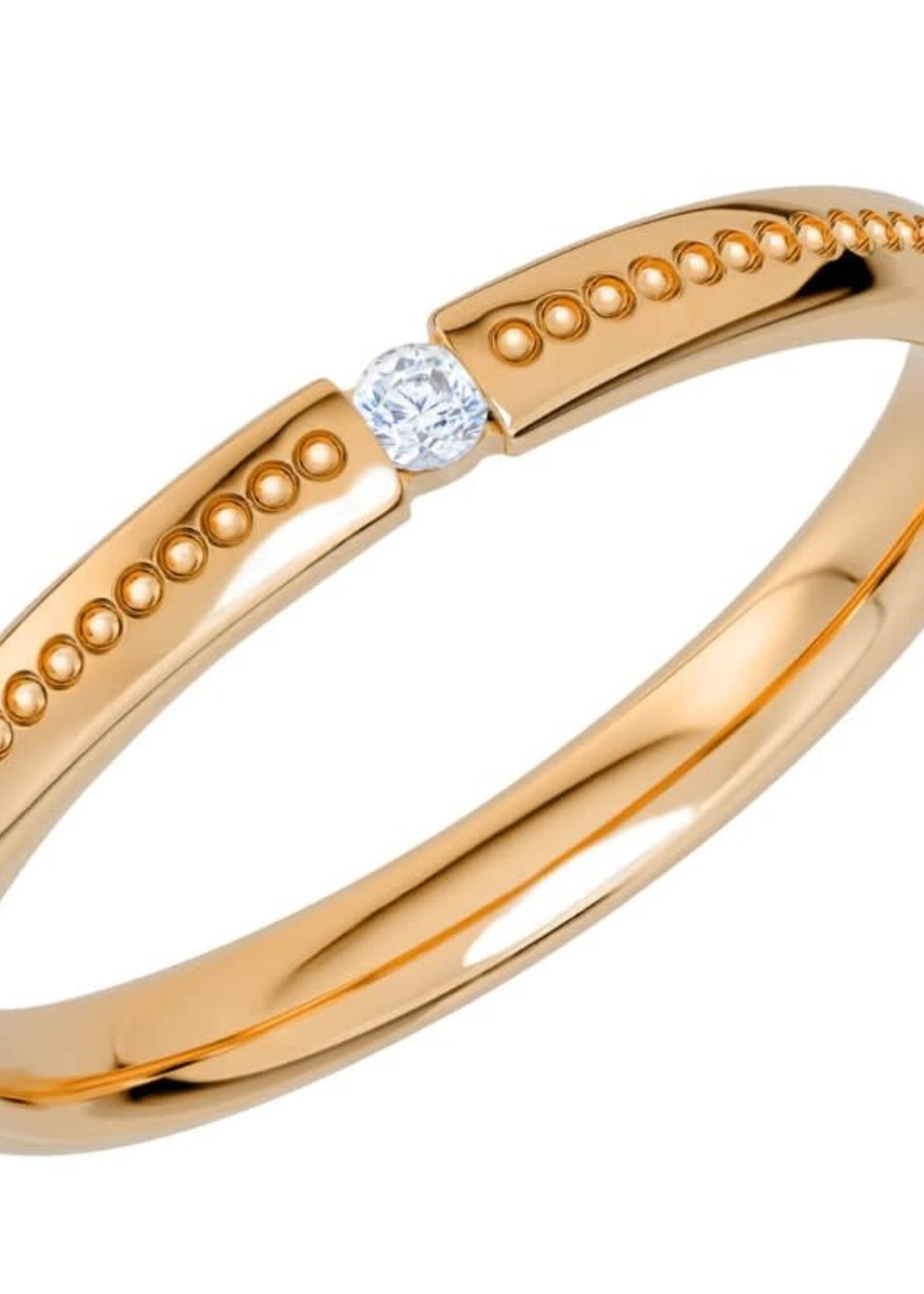 Diamant Witgouden 14 k Ring  0.03 ct