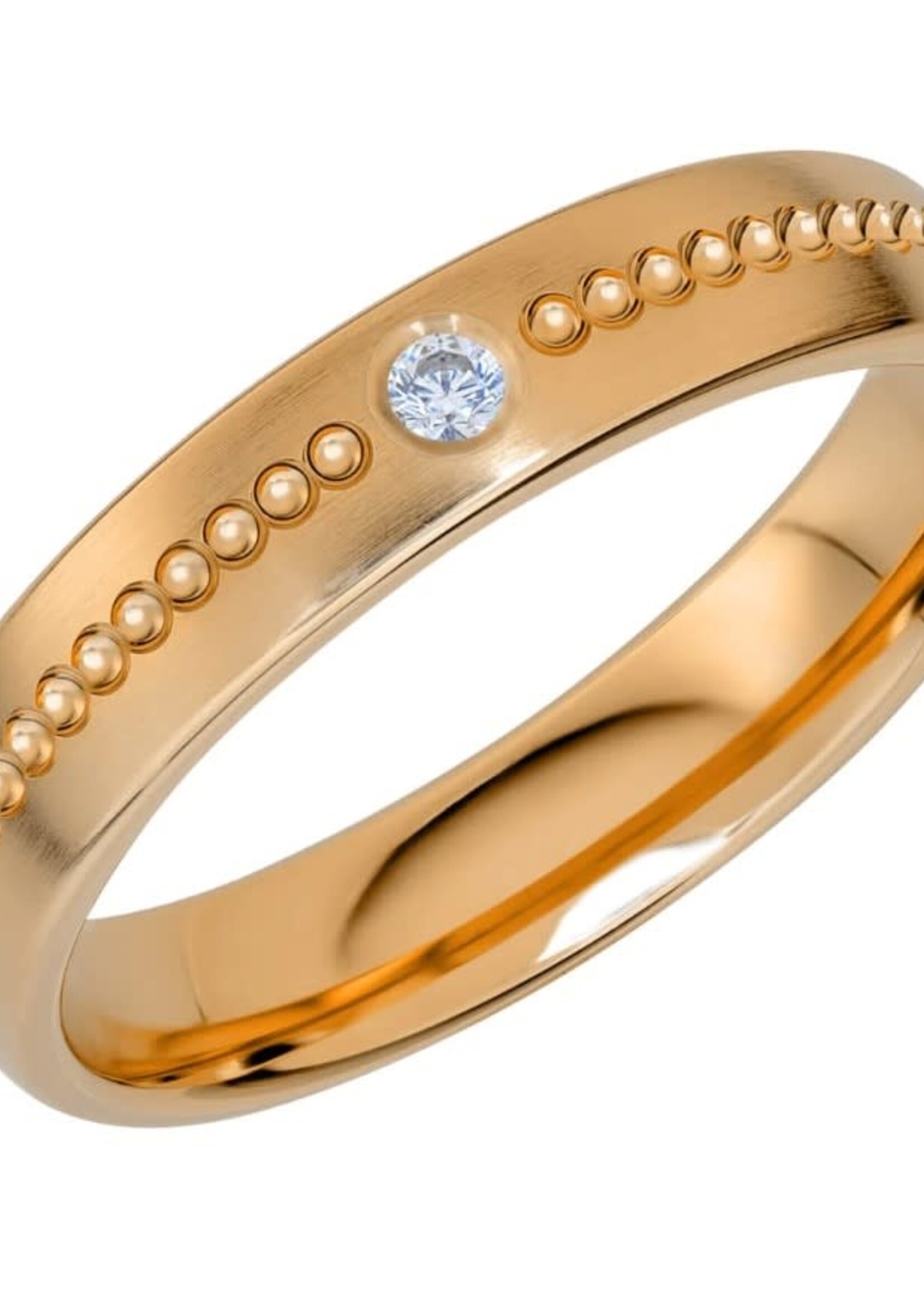 Diamant Witgouden 14 k Ring  0.03 ct 4 mm