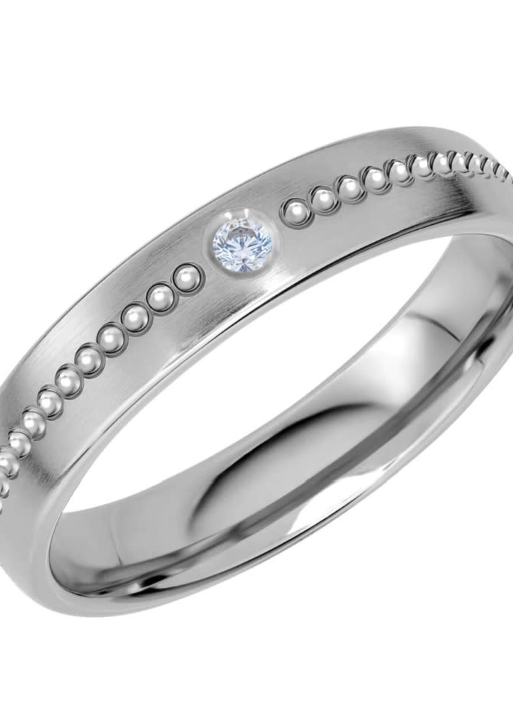 Witgouden 18 k Diamant Ring  0.03 ct 4 mm