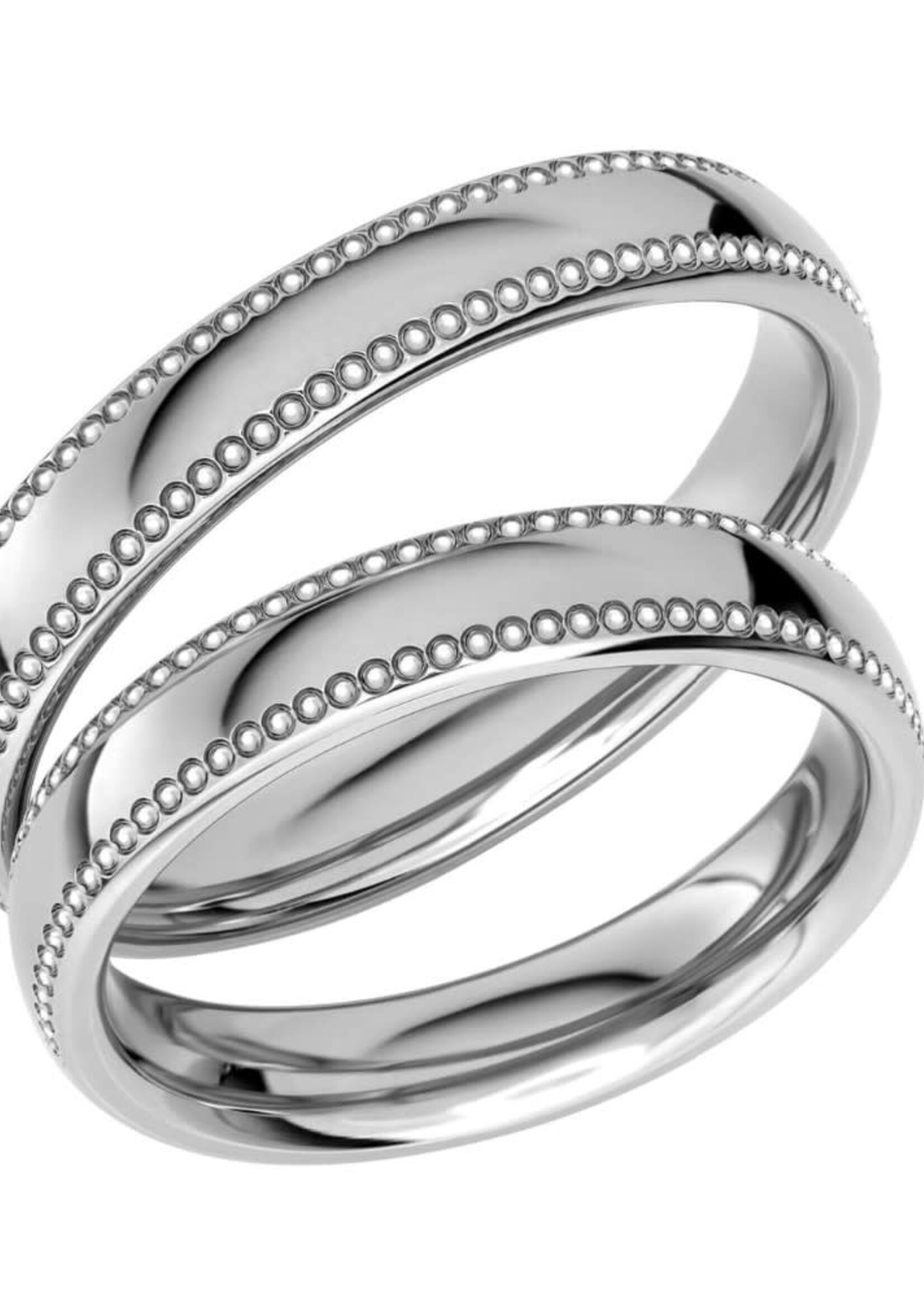 Milgrain Platina Wedding Band Ring Diamond 0.22 ct