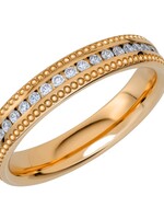 Milgrain Yellow Gold Wedding Band Ring Diamond 0.22 ct