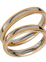 Klassieke Trouwring  18 k Bicolor met Milgrain