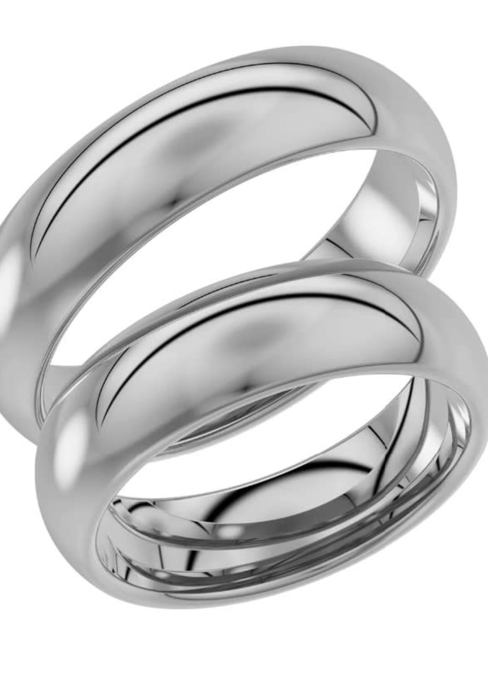 Klassieke Trouwring  18 k Witgoud 6.0 mm