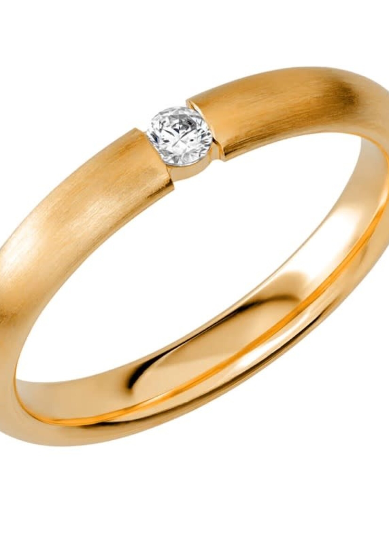 Diamant Geelgouden 18 k Ring  3 mm