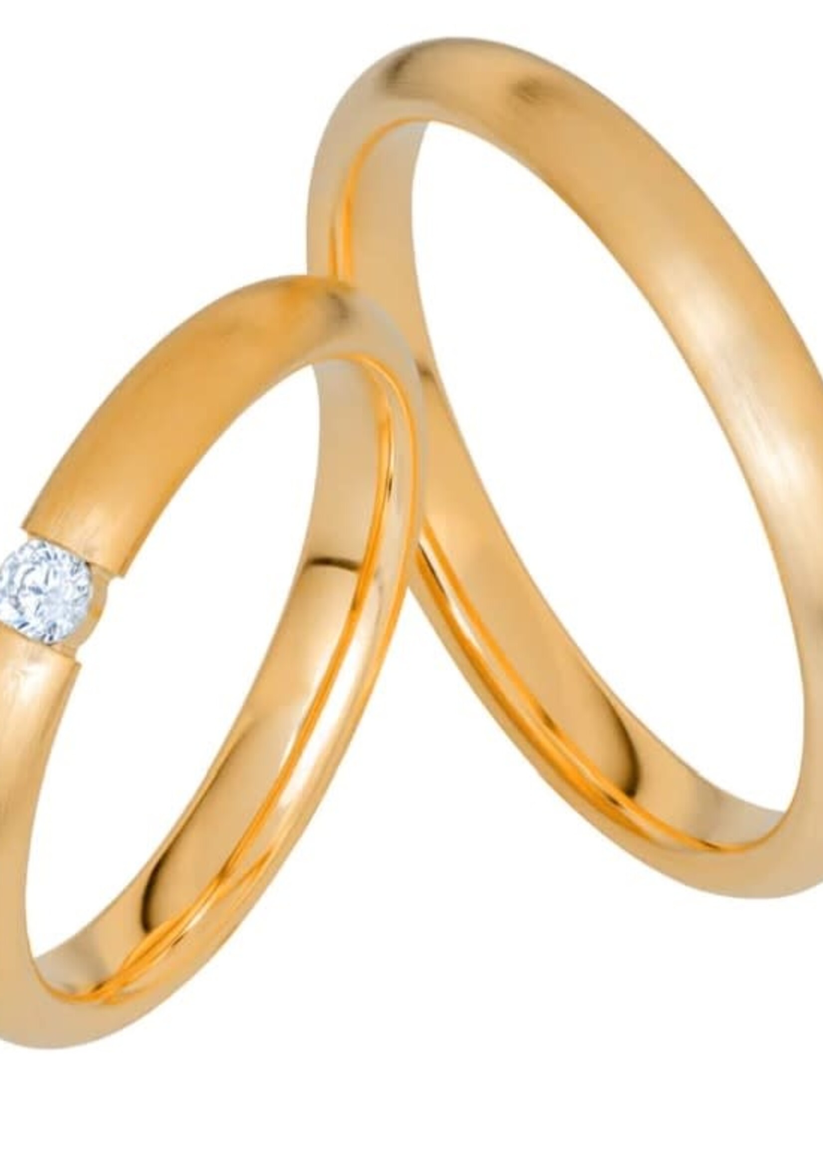 Diamant Geelgouden 18 k Ring  3 mm