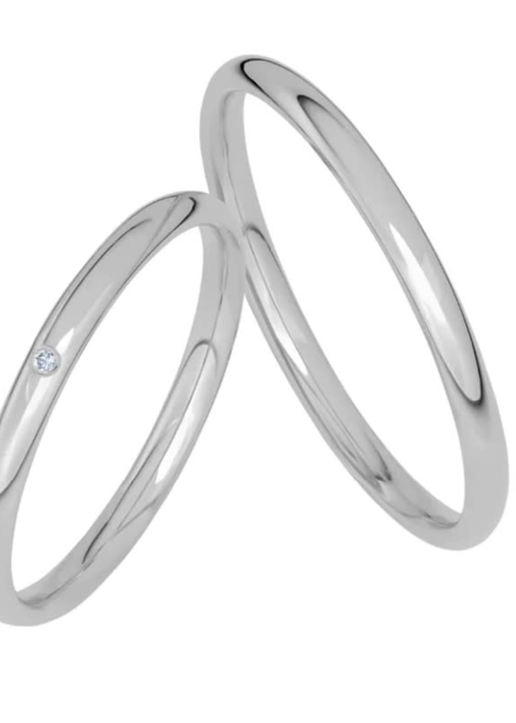 Diamant Witgouden 18 k Ring  2 mm