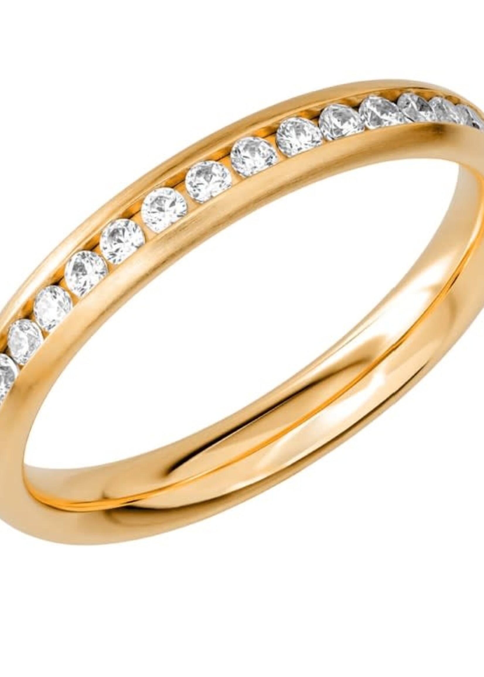 Klassieke Diamant Geelgouden 18 k Trouwring 3 mm Breed