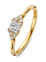 Excellent Jewelry Prinsess Diamant Ring 14k Geelgoud 0,52 ct