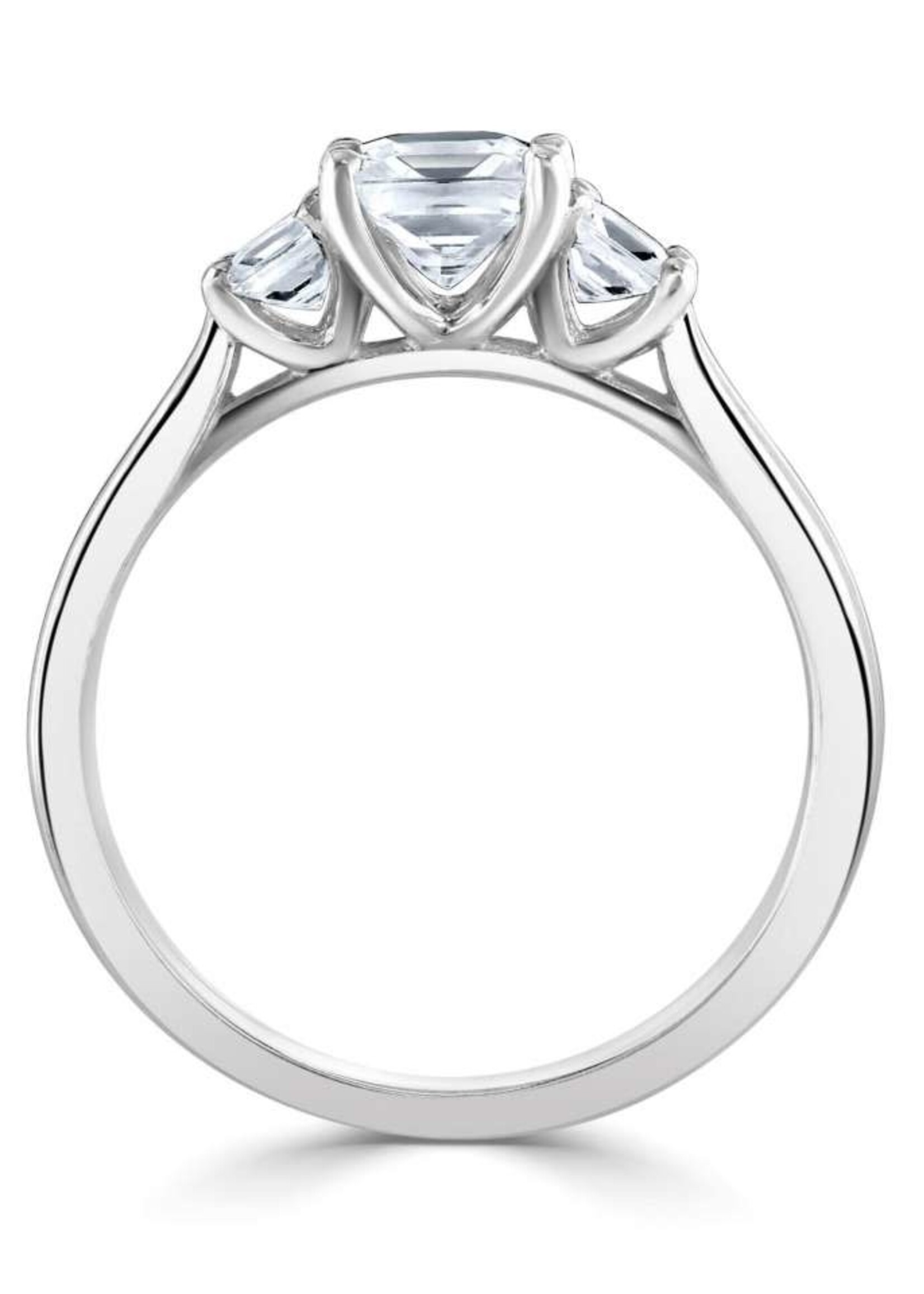 Classic Princess Three Stone Diamond Ring 18k White Gold 0.35ct